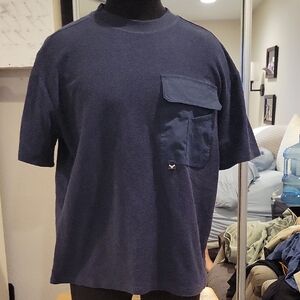 Men's Navy Blue T-Shirt with Pocket